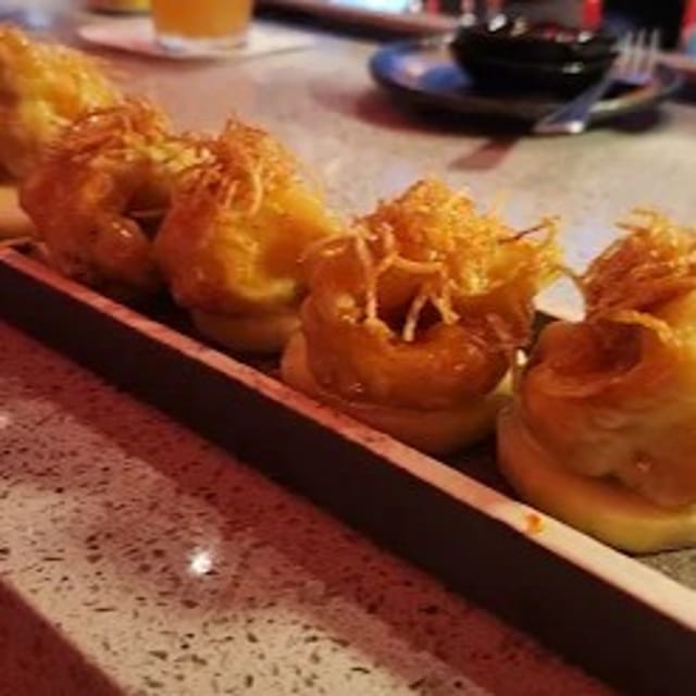 Golden Matcha Shrimp Balls.